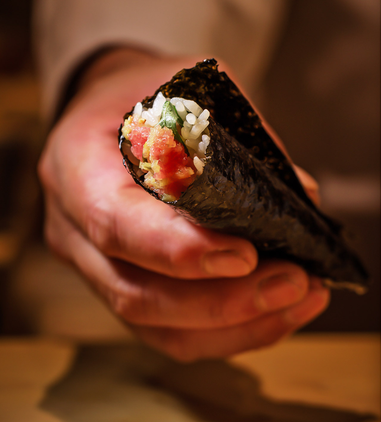 銀座『鮨 江藤』の「トロたく」