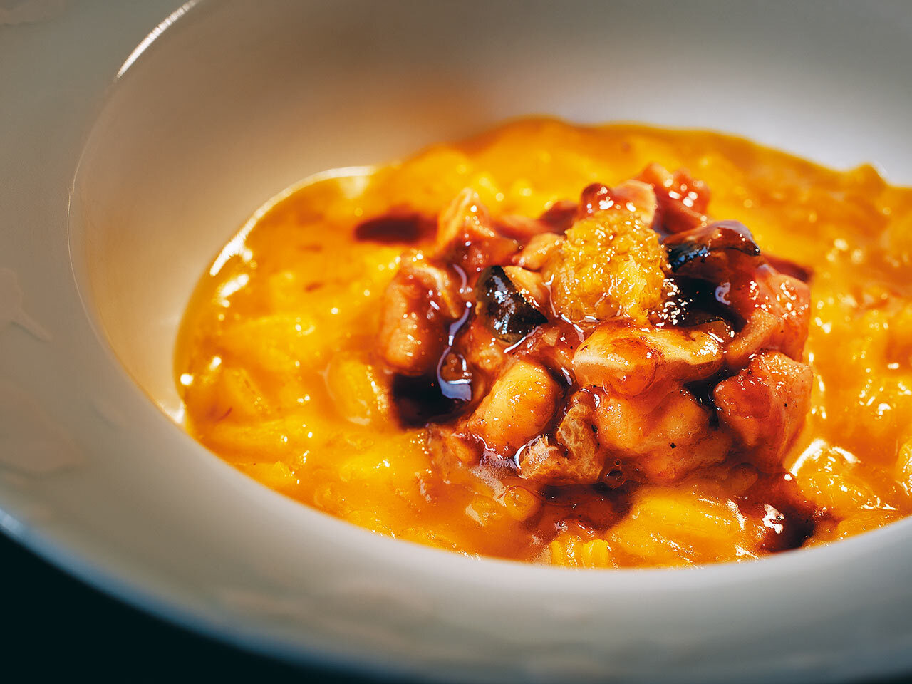 人形町『Firmamento』の「天然とらぶぐのリゾット・ミラネーゼ」