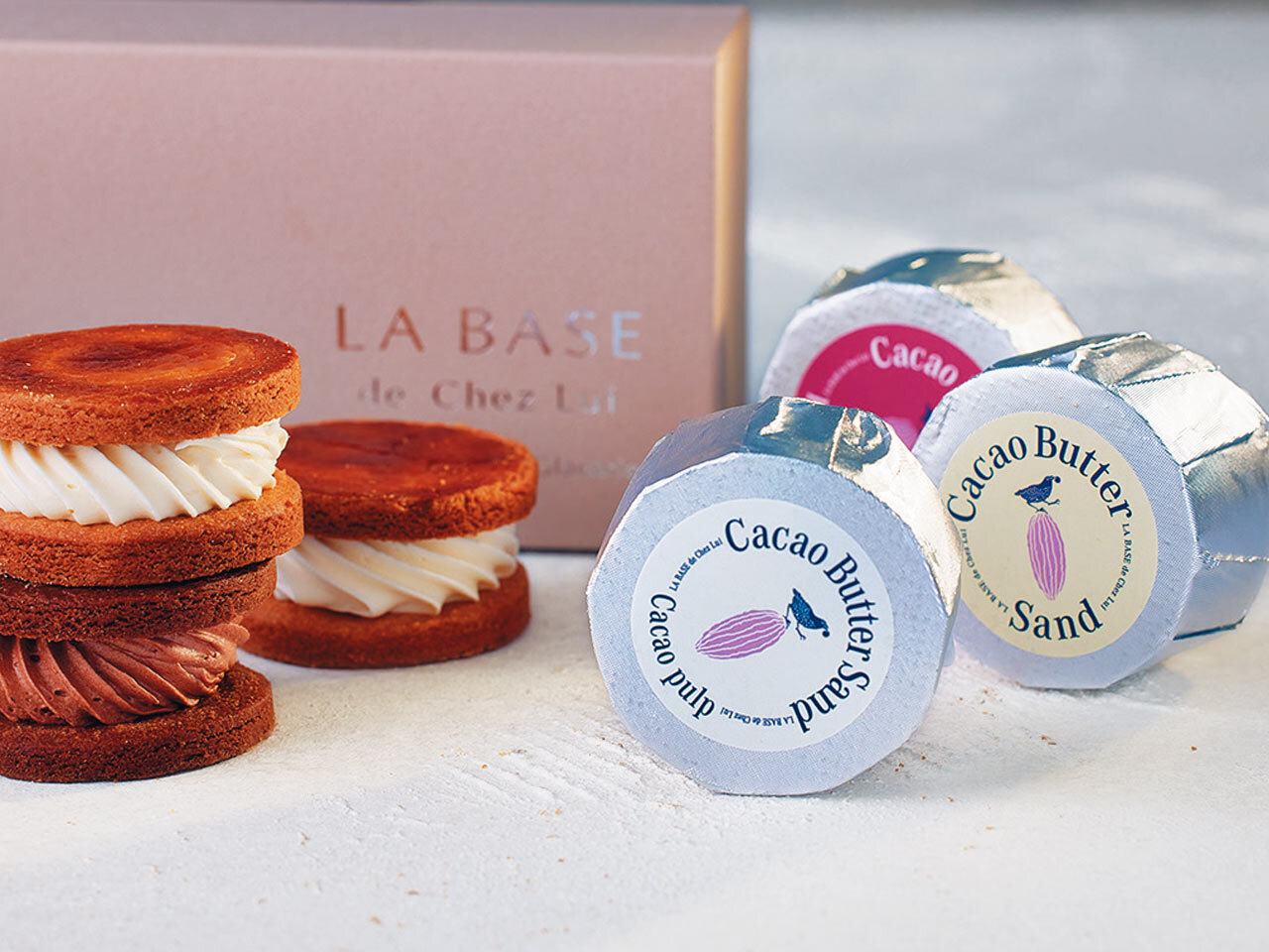 代官山『LA BASE de Chez Lui』の「カカオバターサンド 詰め合わせ(5個入り)」
