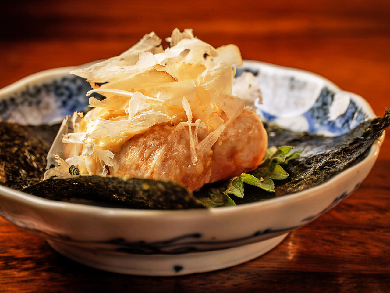 神楽坂『やきとり松明』の「ささみ海苔巻き」