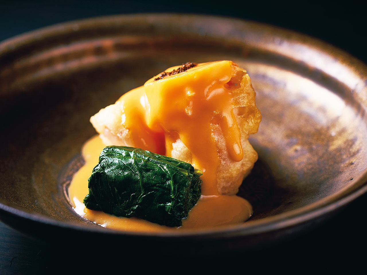恵比寿『実朴』の「海老 黄身マヨ」
