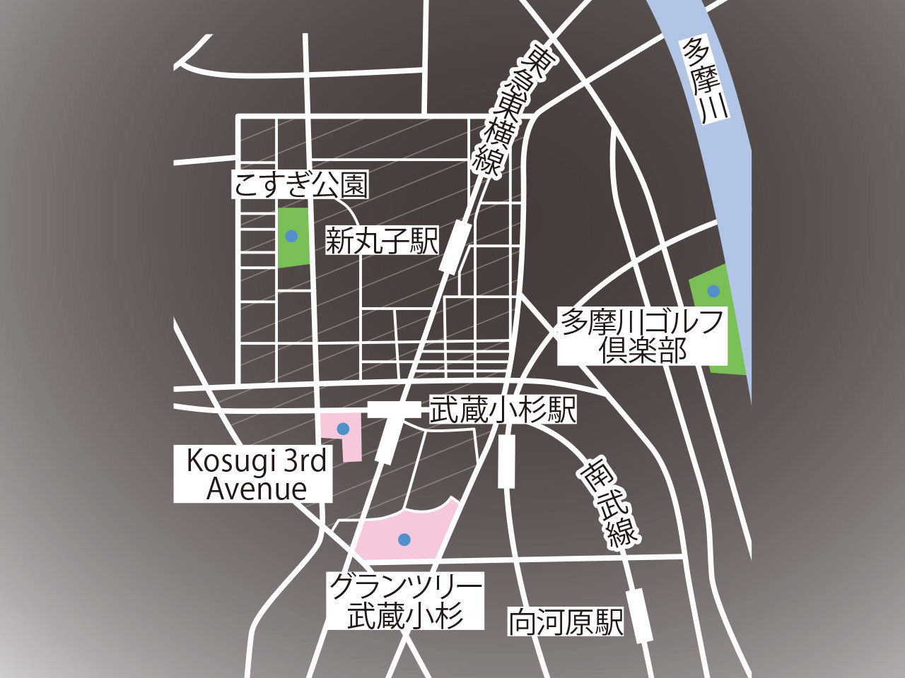 武蔵小杉のマップ