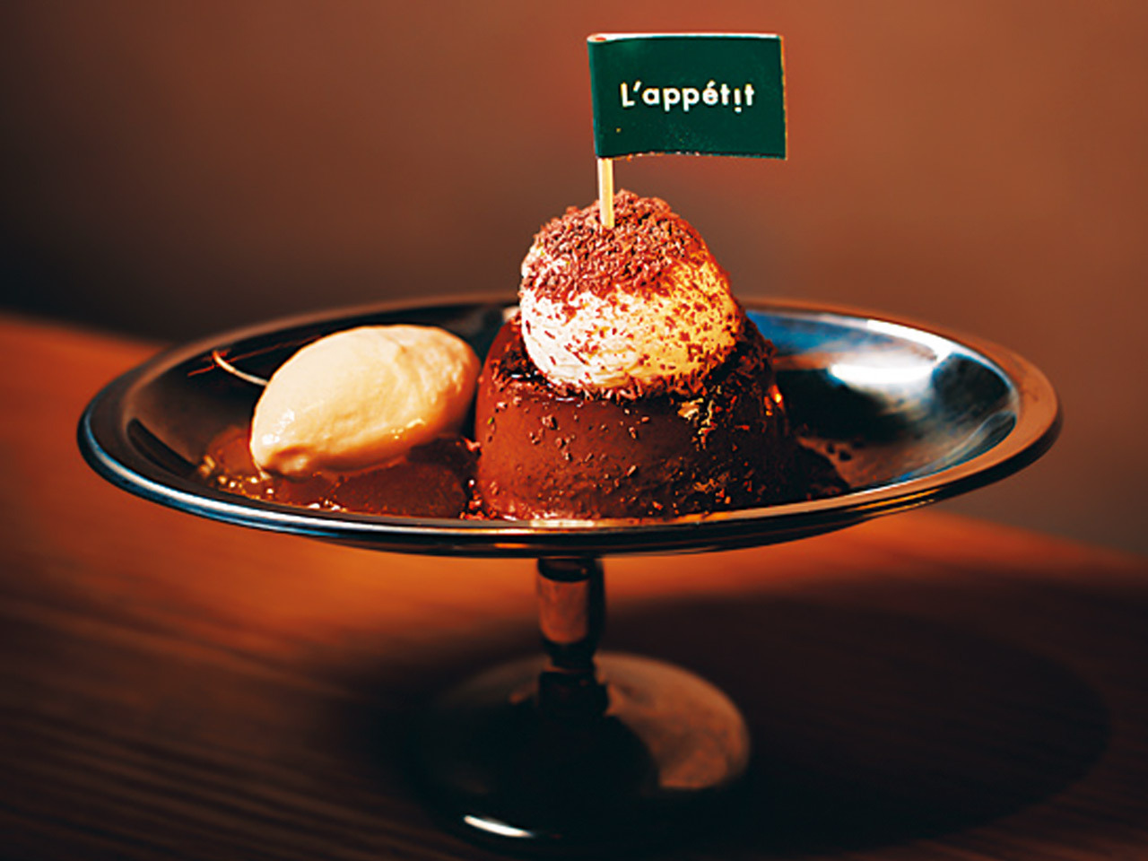 三越前『L'appétit』のプリン皿を使ったデザート