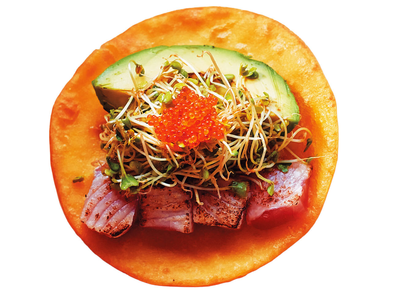 渋谷『maison tacos』の「炙りマグロとアボカド～わさび醤油～」