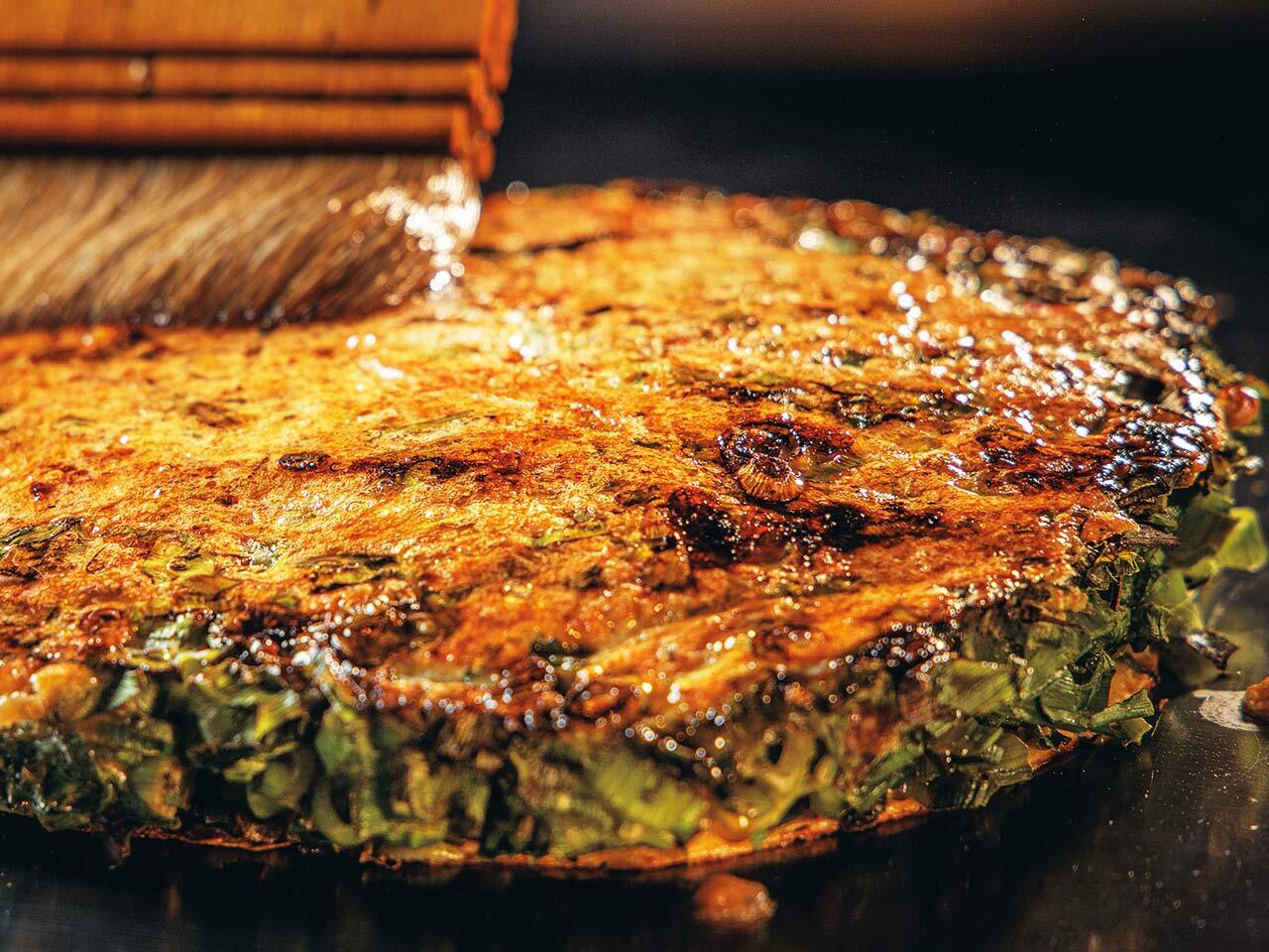 代官山『お好み焼き いまり 奥恵比寿店』の「おかんのねぎ焼き」