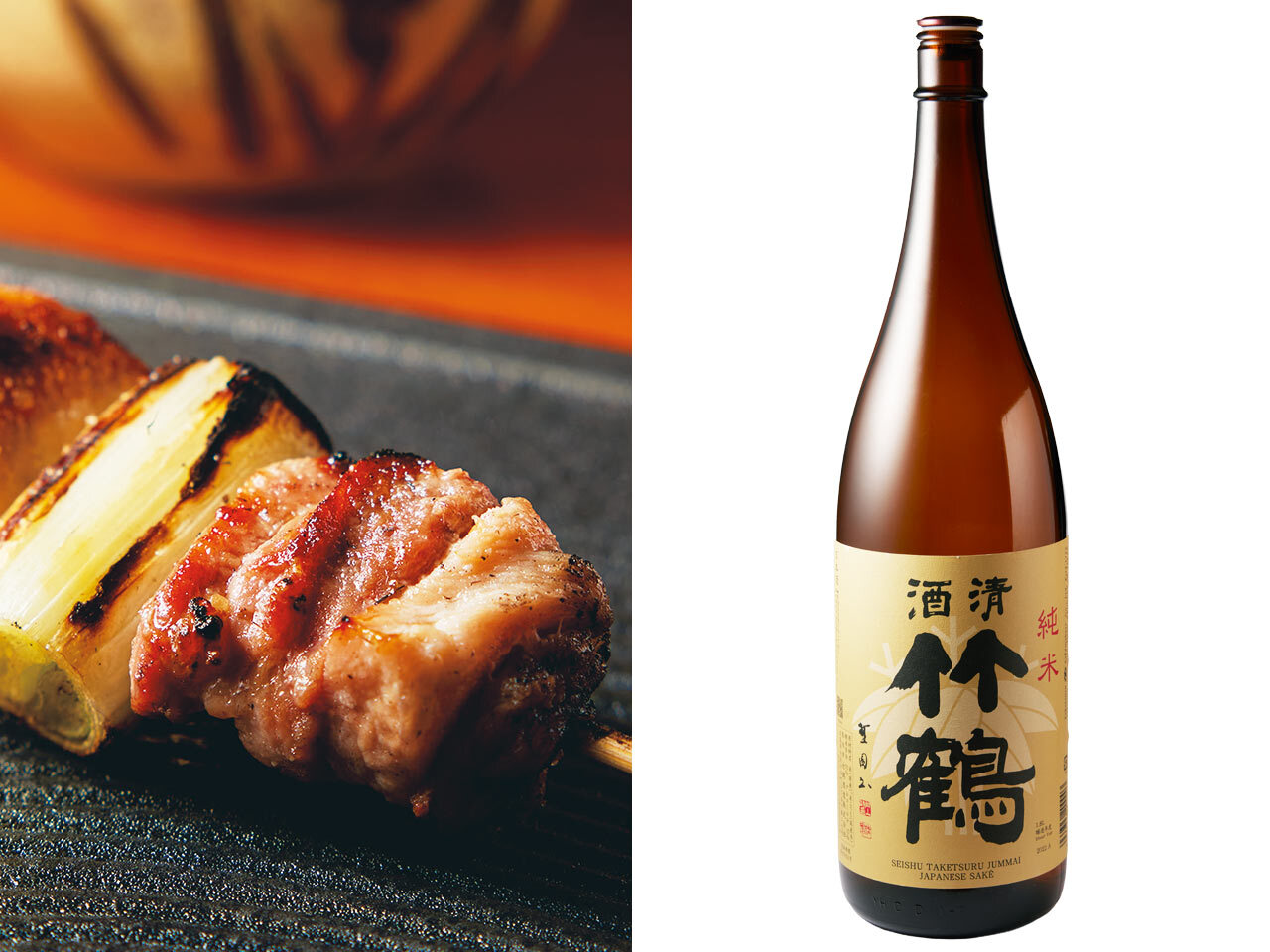 神楽坂『焼鳥あかぎ』の「もも」、「竹鶴 純米」